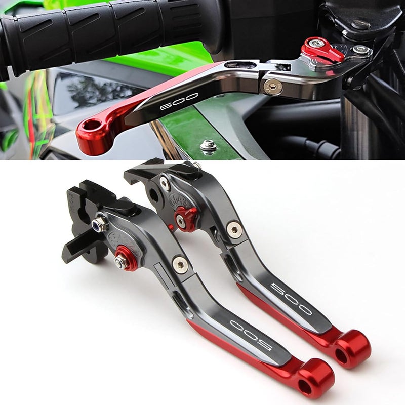 XIDAODIT for Kawasaki NINJA500 Ninja 500 Z500 Z 500 SE 2024 2025 Motorcycle Clutch Lever Adjustable Handlebars Brake and Clutch Levers Set (Red) - Image 2